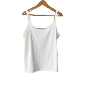 Plus Size Solid Ivory Floral Lace Trim Cami Tank Top size 18/20